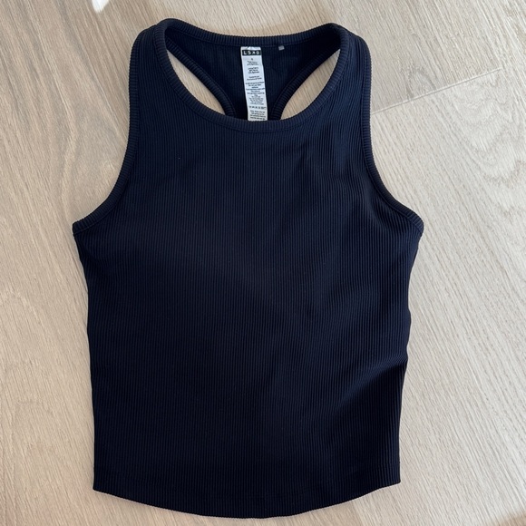 Black Ribbed Tank Top - Picture 1 of 4